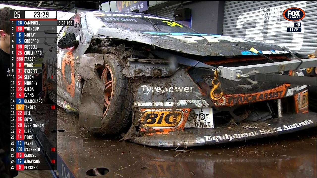 The damaged MSR #34 Commodore after practice five.