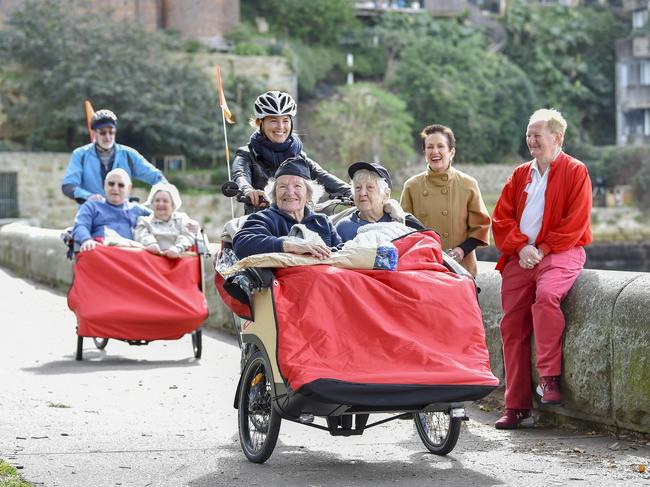 Cycling Without Age, a community group that takes aged care residents around Sydney's best views, has received a new 'trishaw' thanks to a grant from City of Sydney and Woollahra councils. Picture: City of Sydney