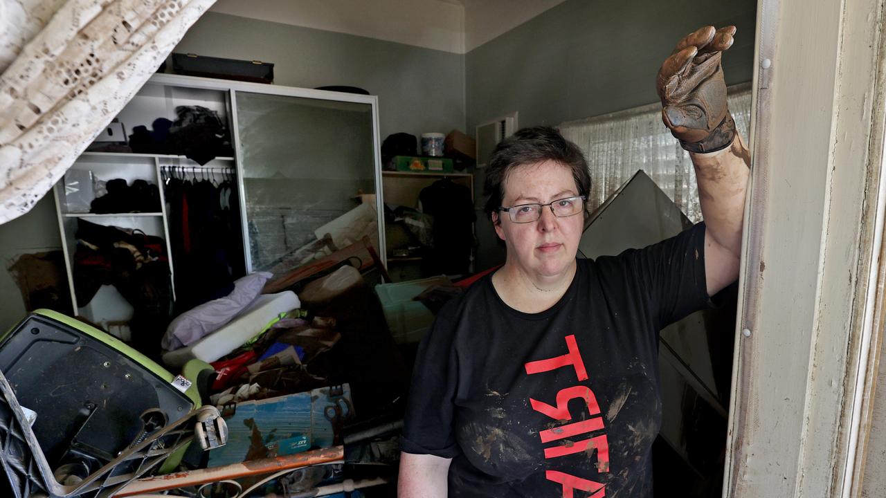 The Northern Star journalist Cath Piltz had to be evacuated from her South Lismore home and has recently returned to find the record flood waters ruined everything in her house. Picture: Toby Zerna