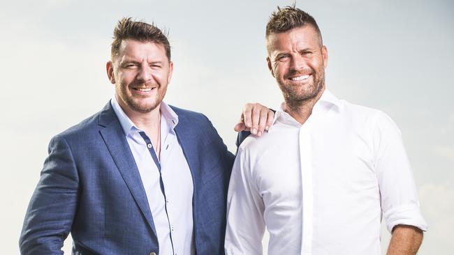 Manu Feildel and Pete Evans who host and judge the juggernaut show, My Kitchen Rules, which is a ratings win for Channel Seven. Picture: Eugene Hyland