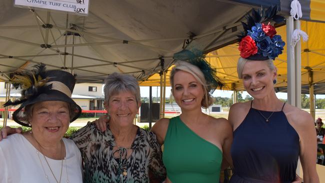 Carole, Sue, Keryn and Selena at the 100 Club Cup race day 2023 in Gympie.