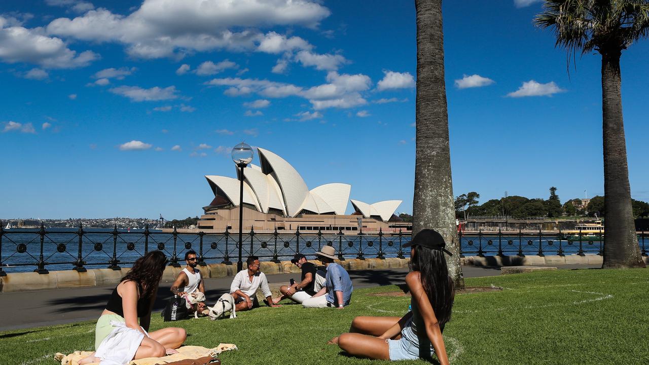 People are seen in Sydney on Monday. Picture: NCA NewsWire / Gaye Gerard