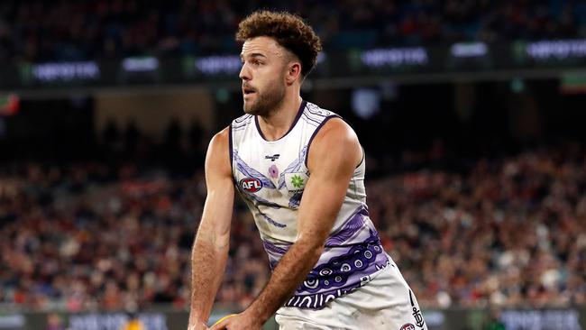 The Dockers are set to lose Griffin Logue, Rory Lobb and Blake Acres to Victorian clubs. Picture: Dylan Burns/AFL Photos via Getty Images