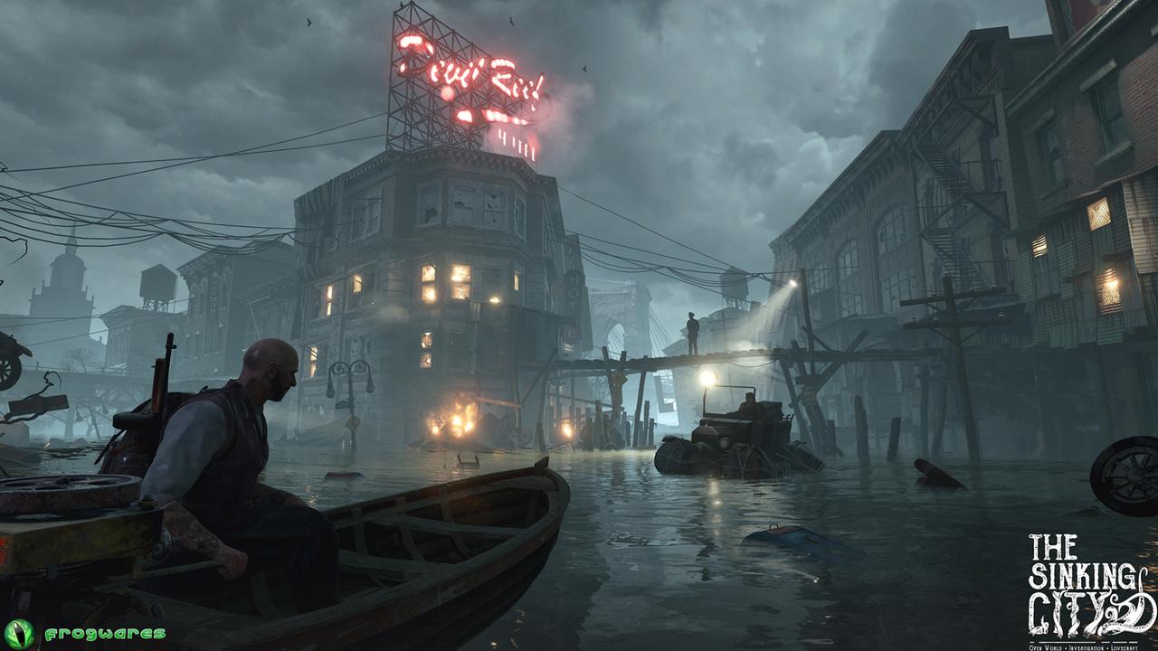 The flooded city looks very impressive and atmospheric, especially on a 4K TV.