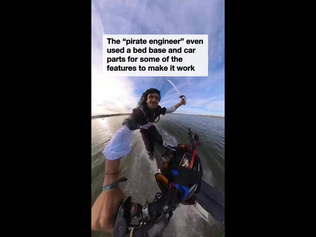 Jack Sparrow biker creates motorcycle that rides on water_1