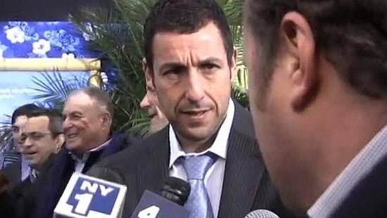 Adam Sandler with Brad Blanks. Picture: YouTube