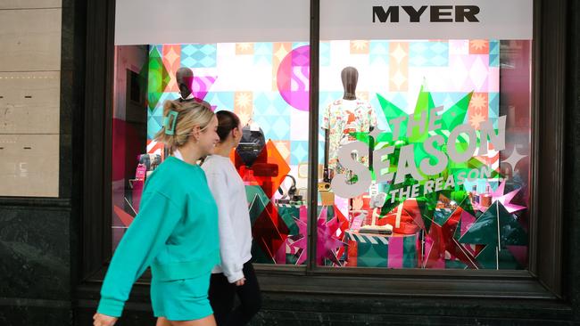 The Sydney CBD Myer prepares for Christmas. Picture: Gaye Gerard