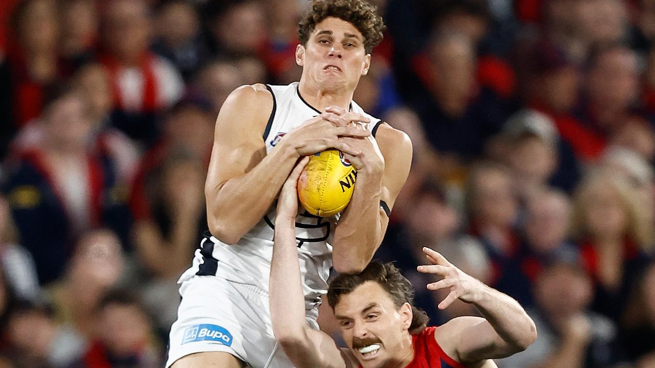 Charlie Curnow and Carlton face a whole other challenge against Brisbane at the Gabba. Picture: Getty Images