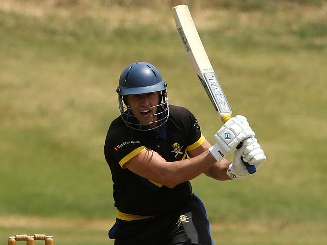 Tristan Kassis of St Bernard's batting during VSDCA Cricket: St Bernard's v Preston on Saturday, November 23, 2019, in Essendon, Victoria, Australia. Picture: Hamish Blair