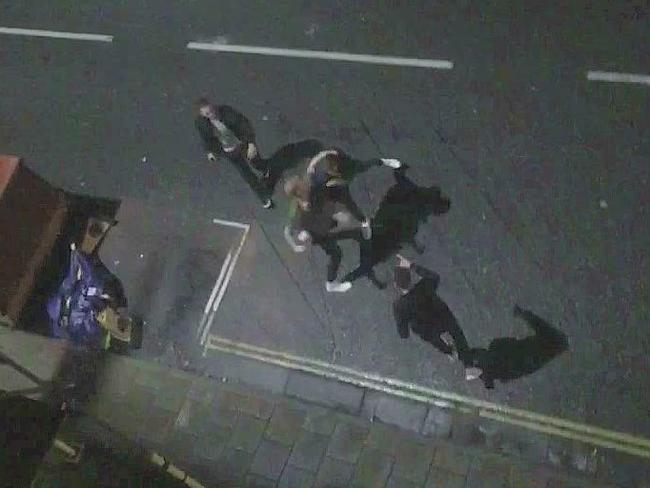 CCTV vision has emerged of Ben Stokes fighting with two men in a Bristol Street. Picture via The Sun