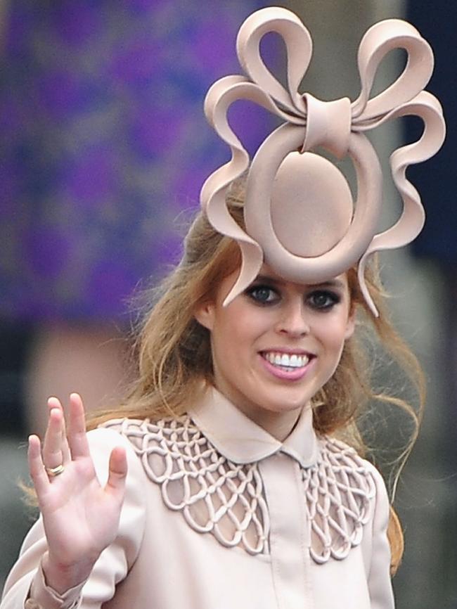 The daring Philip Treacy hat worn at William and Catherine’s wedding in 2011. Picture: Pascal Le Segretain/Getty Images