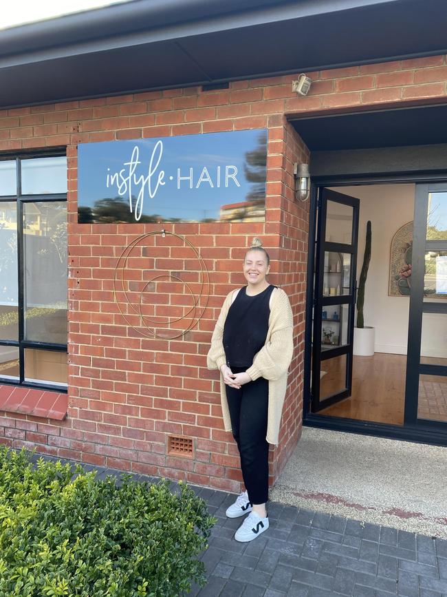 Owner of Instyle Hair Port Lincoln Emily Barnes in new salon location. Picture: Micaela Stark