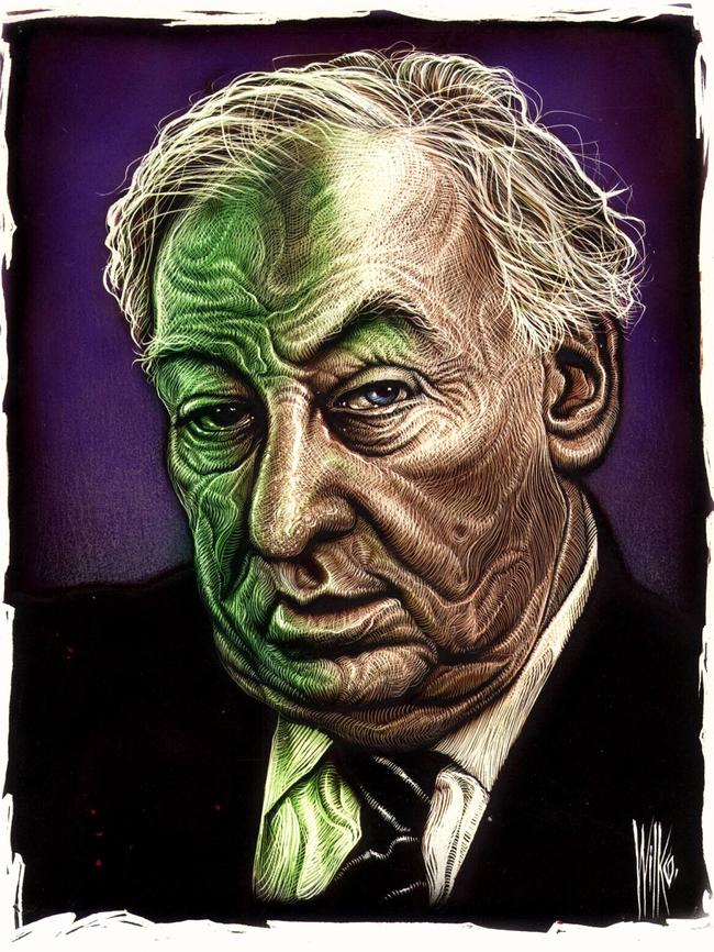 A caricature by artist Peter "Wilko" Wilkinson of the late Justice Lionel Murphy.