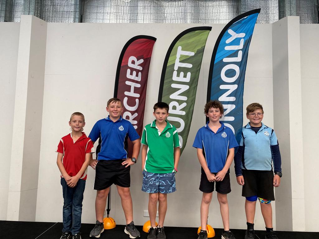 Gayndah State School sport captains Leon Slattery, Branden Murton, Nikoli Thomson, Finnegan Huth and Aidan Nercessian