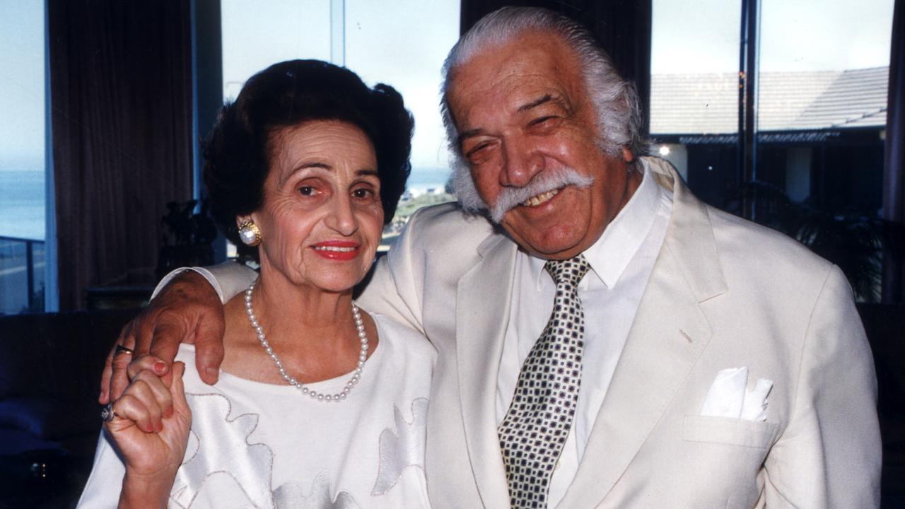 SA businessman Constantine (Con) Polites with wife Florence in 1994.