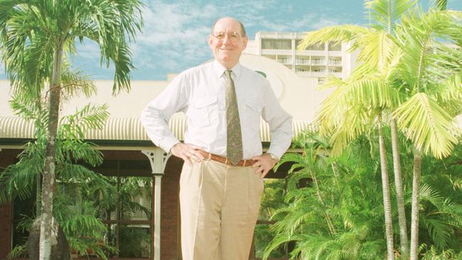 George Chapman, poses outside his Cairns offices after taking over the TAB Queensland chairman role in 1999.