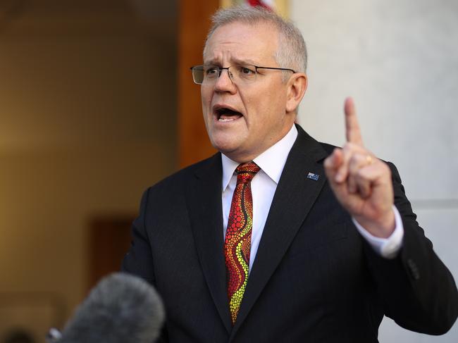 CANBERRA, AUSTRALIA NewsWire Photos AUGUST 05, 2021: Prime Minister Scott Morrison during a press conference in Parliament House in Canberra.Picture: NCA NewsWire / Gary Ramage