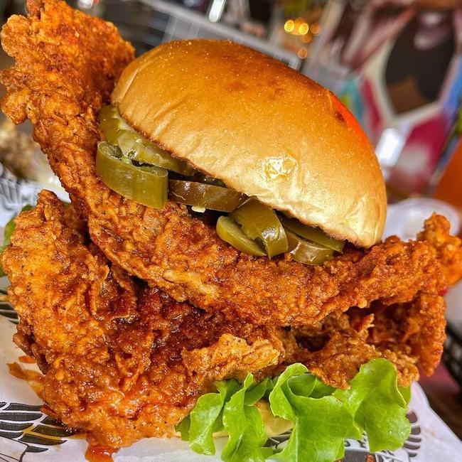 The Nashville fried chicken burger from Wing Fix. Picture: Wing Fix.