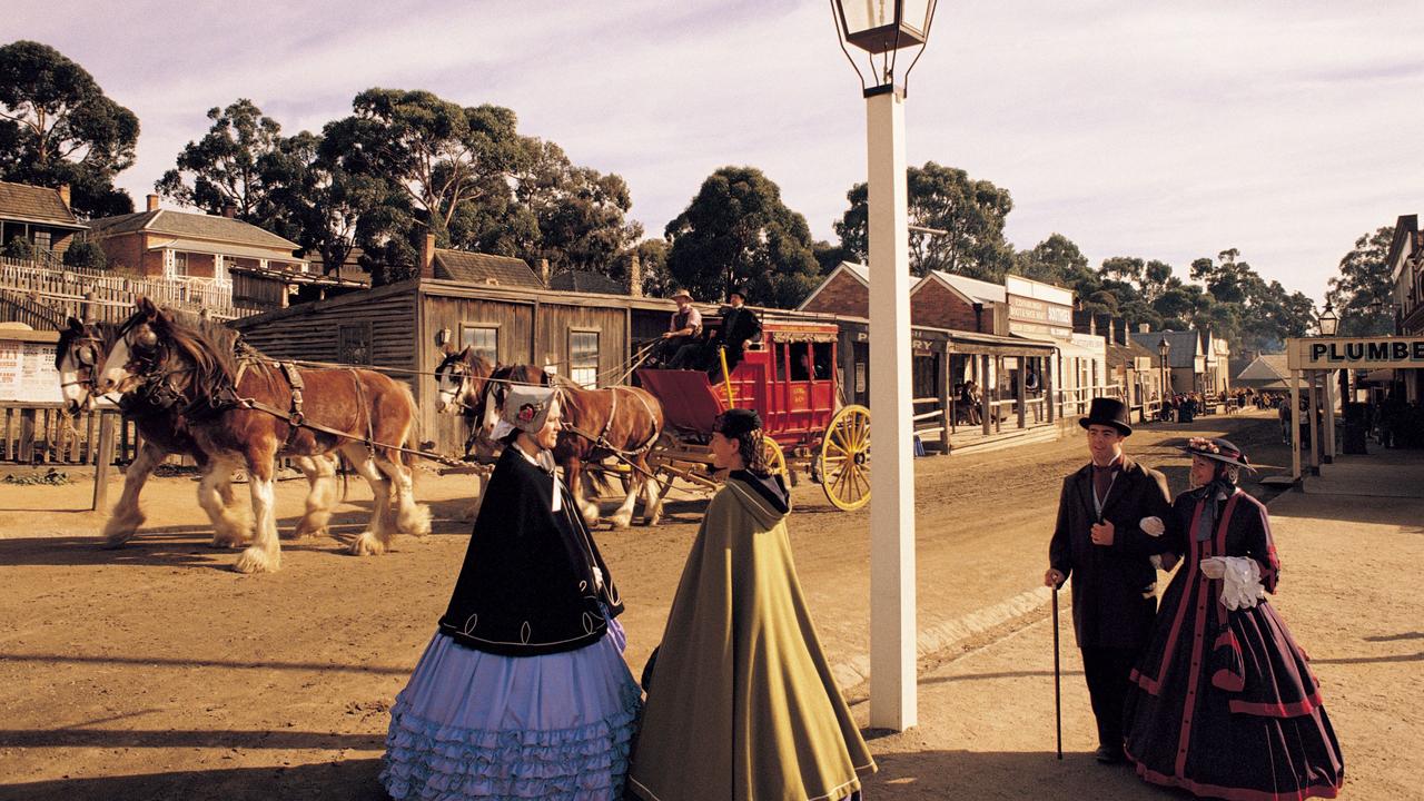 Sovereign Hill, Australia’s best-known Gold Rush tourist destination. More than 450,000 people visit Sovereign Hill each year. Picture: Tourism Victoria