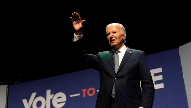 Joe Biden waves on stage at the College of Southern Nevada in Las Vegas this week. Picture: AFP