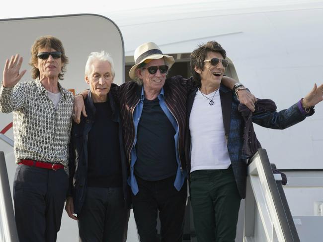 The Rolling Stones are threatening Donald Trump with legal action for using their songs at his re-election campaign rallies despite cease-and-desist directives. Picture: AP