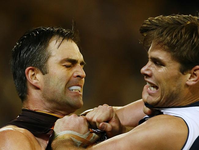 The Cats-Hawks rivalry was at its best in the mid-2010s. Picture:Wayne Ludbey