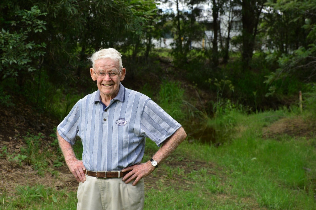 Arnold Rieck has just had a walk in Rosewood named after him. Standing in Mason's Gully. Picture: David Nielsen