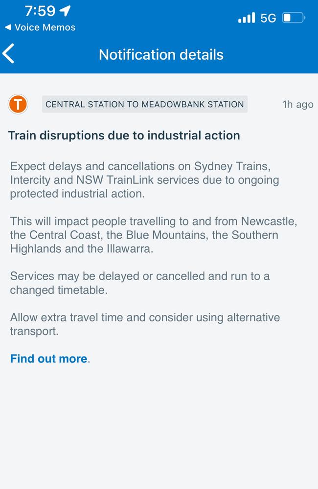 Sydney trains will be shut down for three days as an industrial dispute reaches a stalemate.