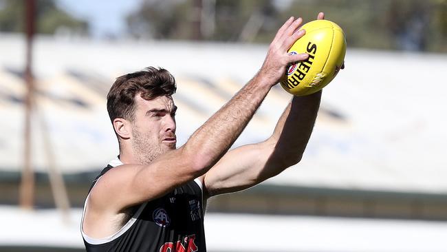 Scott Lycett has relished the responsibility of being a sole ruckman at Port Adelaide. Picture: Sarah Reed.