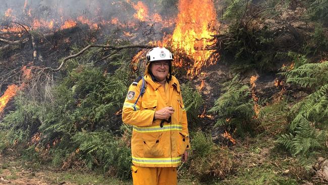 Stuart Clark pictured at the Gospers Mountain Fire as he responded to the Black Summer fires in 2019/20.