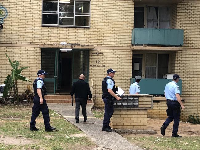 Police swarm Myuna Way, Mangerton on October 6. Picture: Madeline Crittenden