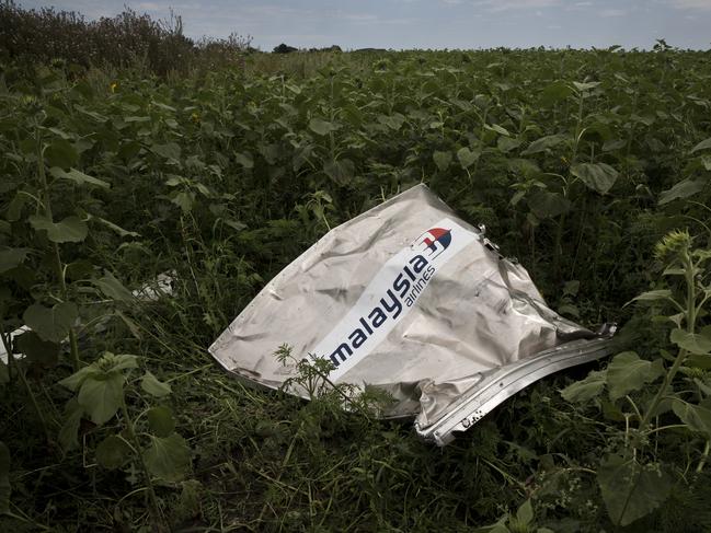 20 July 2014: Debris and objects found scattered on the ground where Malaysian Airlines flight MH17 fell from the sky in Rozsypne, Eastern Ukraine. Pic Ella Pellegrini