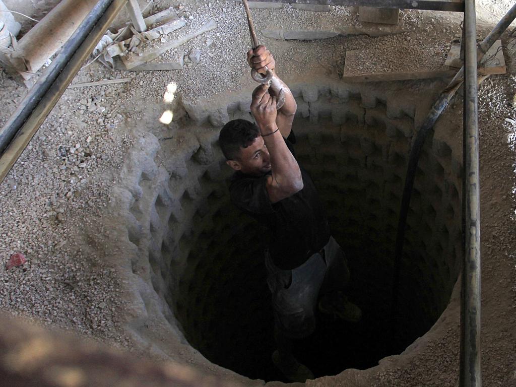 The entry to a smuggling tunnel dug beneath the Gaza-Egypt border. Picture AFP