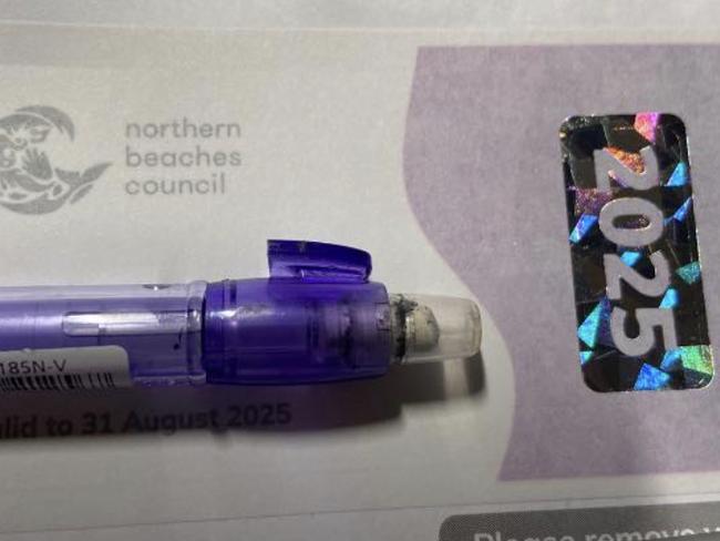 The Facebook page - "Northern Beaches Fancy Pens" - is in fact selling council parking permits. Picture: Facebook