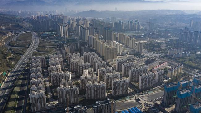 An aerial view of construction sites and new residential developments in the Nanchuan area of Xining, Qinghai province, China. Picture: Bloomberg