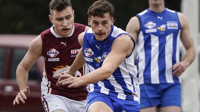 Ferntree Gully’s Jack Flannery kicked 8.4 on Saturday. Picture: Valeriu Campan