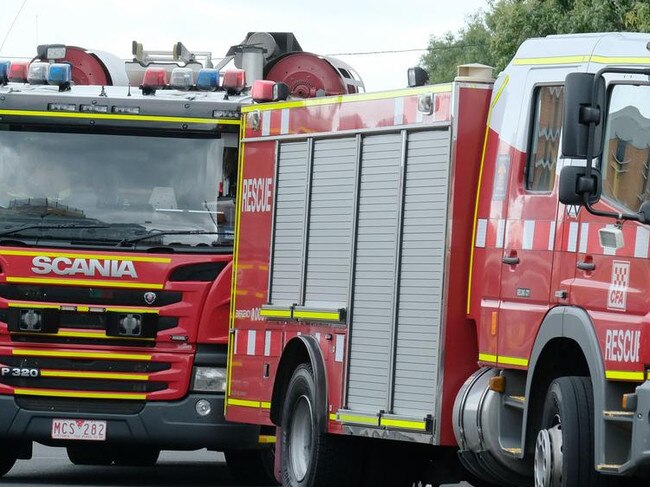 A car was on fire following a car crash in Moorabool on Sunday.