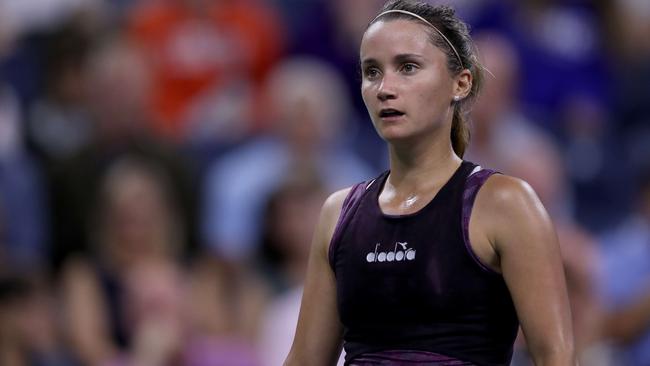 Lauren Davis during the second set against Ashleigh Barty. Picture: Getty Images