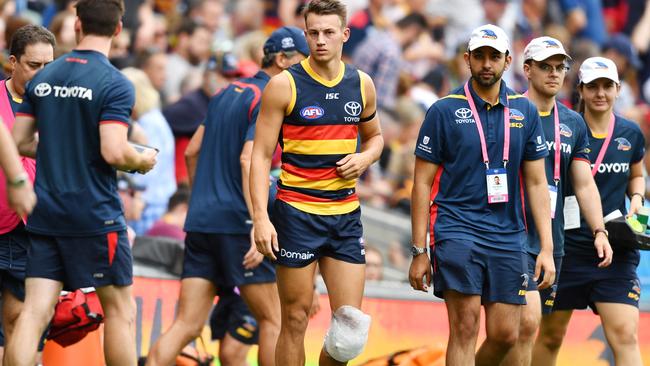 Tom Doedee has suffered a suspected ACL. Picture: AAP Images 