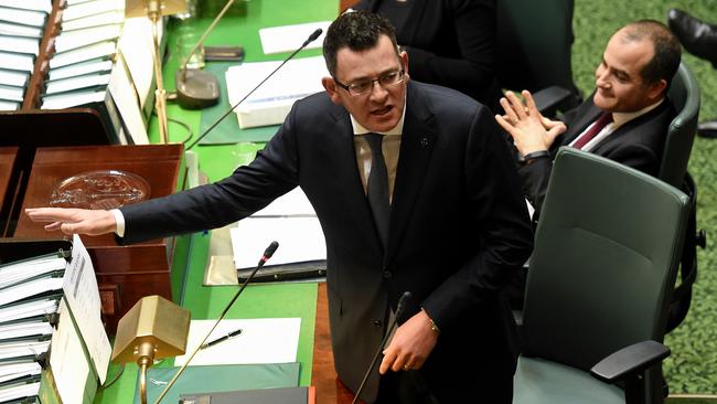 Daniel Andrews during Question Time. Picture: Nicole Garmston