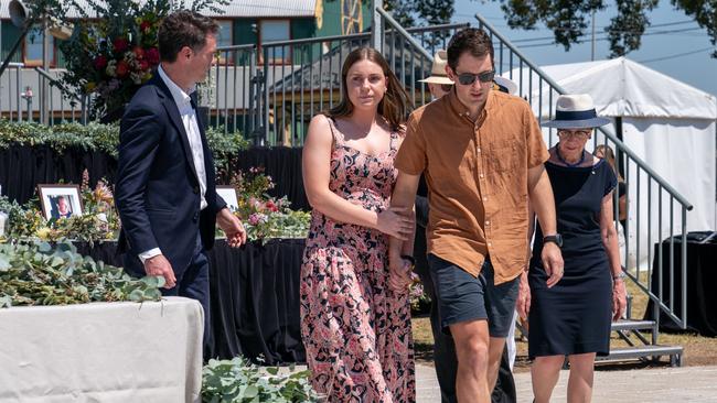 Mitchel Gaffney and Maddy Edsell, with NSW Premier Chris Minns (left) on Saturday. Picture: NSW Premier Office via NCA NewsWire