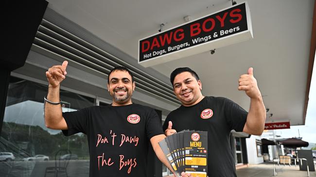 Gurvinder Singh and Varinder Singh ahead of the opening of The Dawg Boys’ new Cairns restaurant. Picture Emily Barker