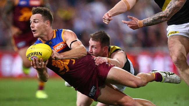 Brisbane’s forwards struggled against the Tigers defence.