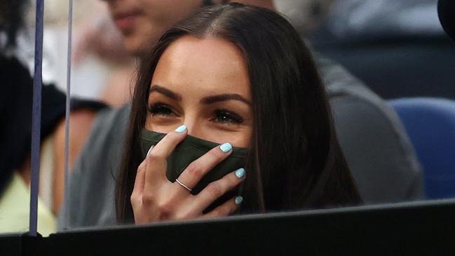 Chiara Passari courtside at Kyrgios’ match against Dominic Thiem on February 12. Picture: Michael Klein