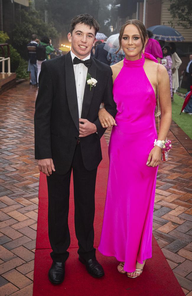 Jonty Cameron partners Chloe Bruggemann at Fairholme College formal, Wednesday, March 27, 2024. Picture: Kevin Farmer