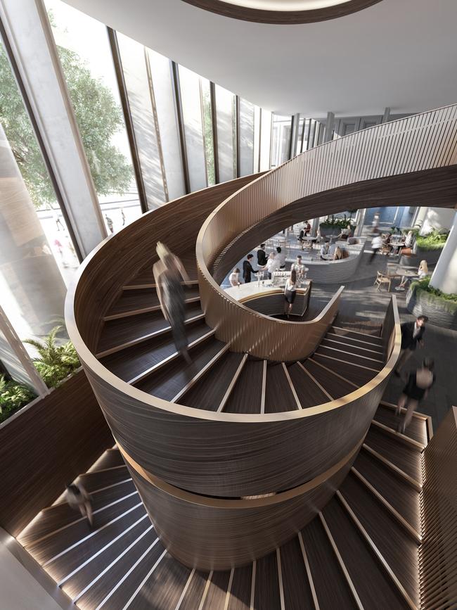 Inside the Collins St office tower project.