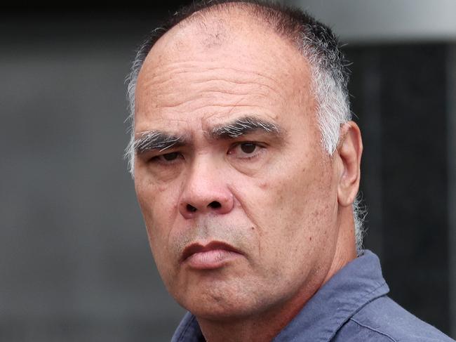 Michael Leonard Hong leaving Brisbane Arrest Court,  who is charged with common assault while on duty as a Protective Services Group staff member at Queensland Police. Picture: Liam Kidston