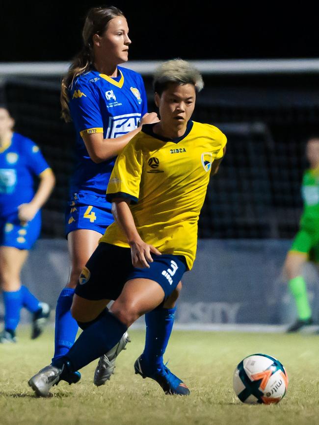 Momo Hayashi in action for Gold Coast United. Picture: Football Queensland.