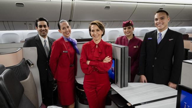 Virgin Australia boss Jayne Hrdlicka, centre, says the airline will have more resources to compete domestically as well. Picture: James D. Morgan / Getty Images for Virgin Australia