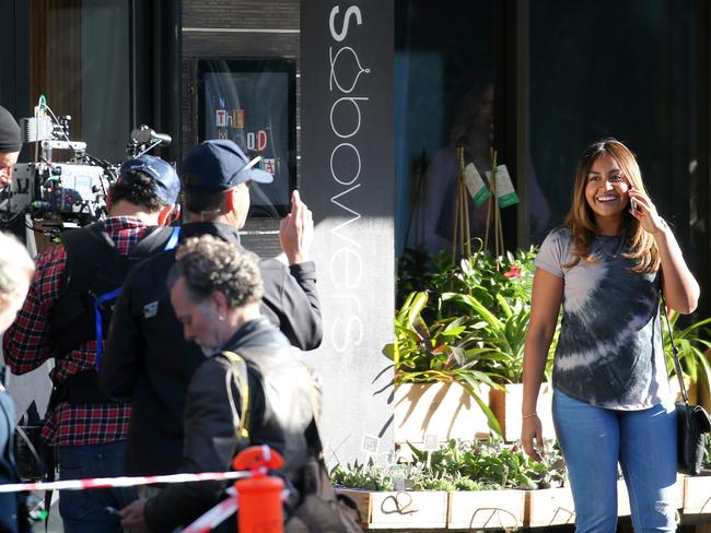 Jessica Mauboy filming The Secret Daughter in Sydney. Pic Stephen Cooper